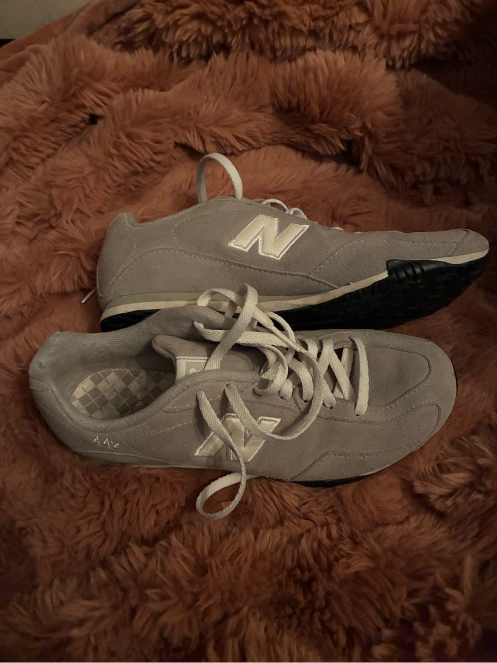 New Balance Men's Light Gray Suede Athletic Sneakers